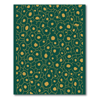 Teal Abstract Organic Cell Rug