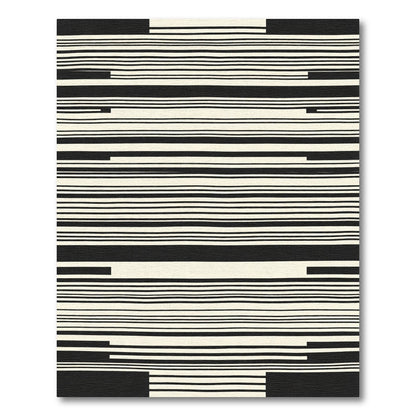 Minimalist Black Ivory Horizontal Stripe Rug