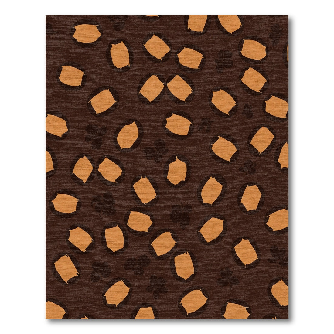 Brown Orange Spotty Abstract Floral Rug