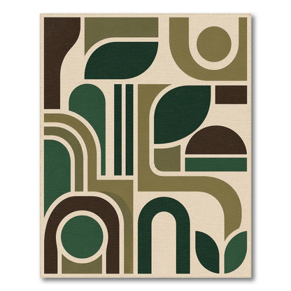 Green Geometric Modern Area Rug