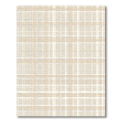 Neutral Tan White Plaid Rug