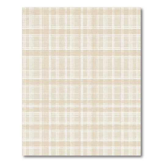 Neutral Tan White Plaid Rug