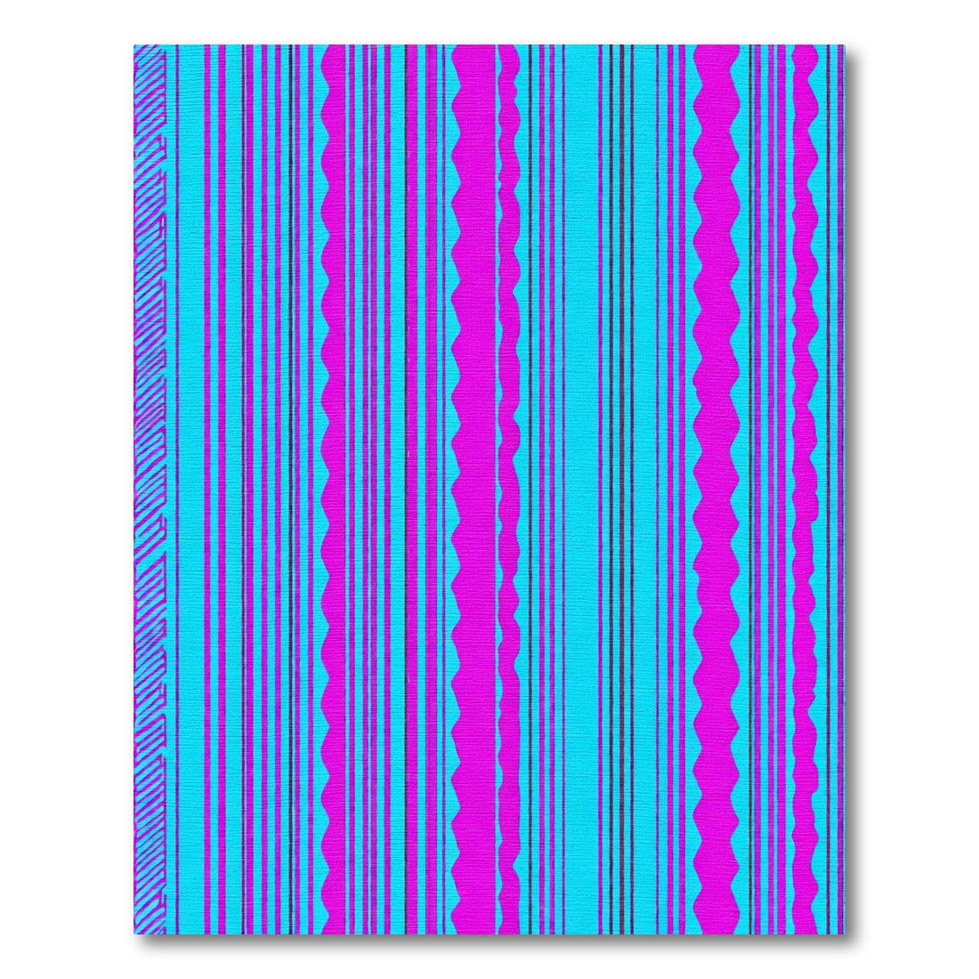 Bold Pink Teal Jagged Stripes Rug