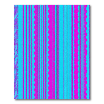 Bold Pink Teal Jagged Stripes Rug