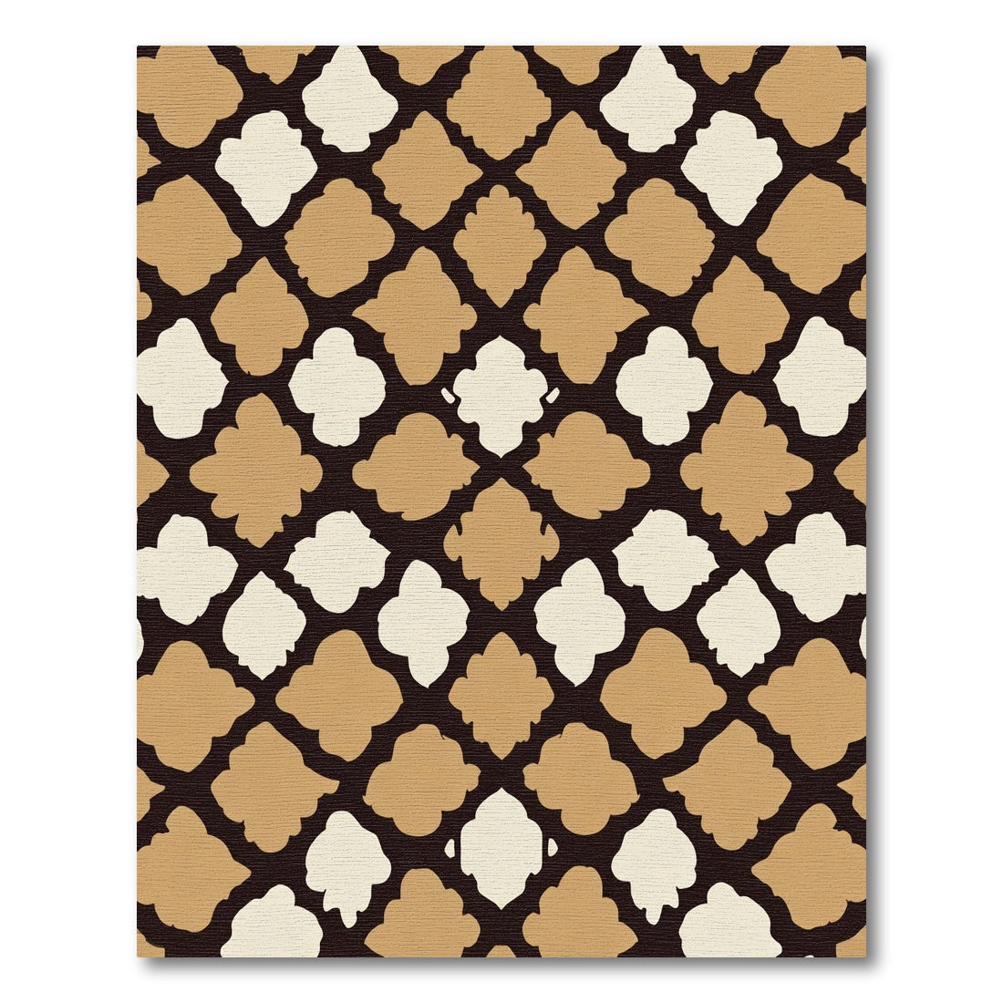 Caramel Cream Quatrefoil Lattice Rug