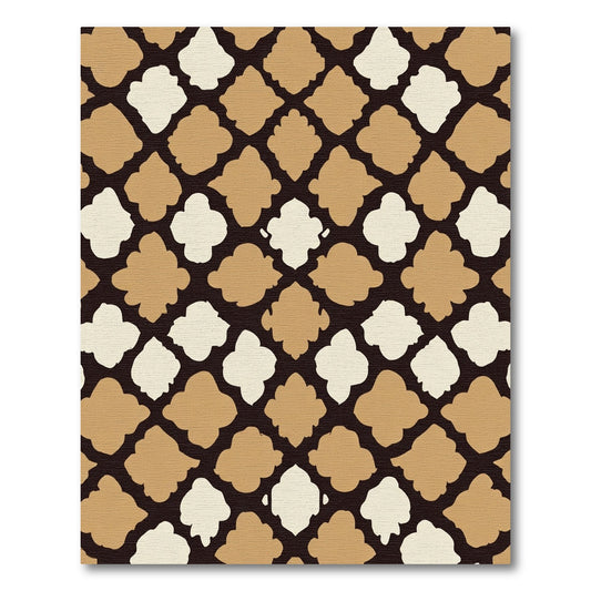 Caramel Cream Quatrefoil Lattice Rug