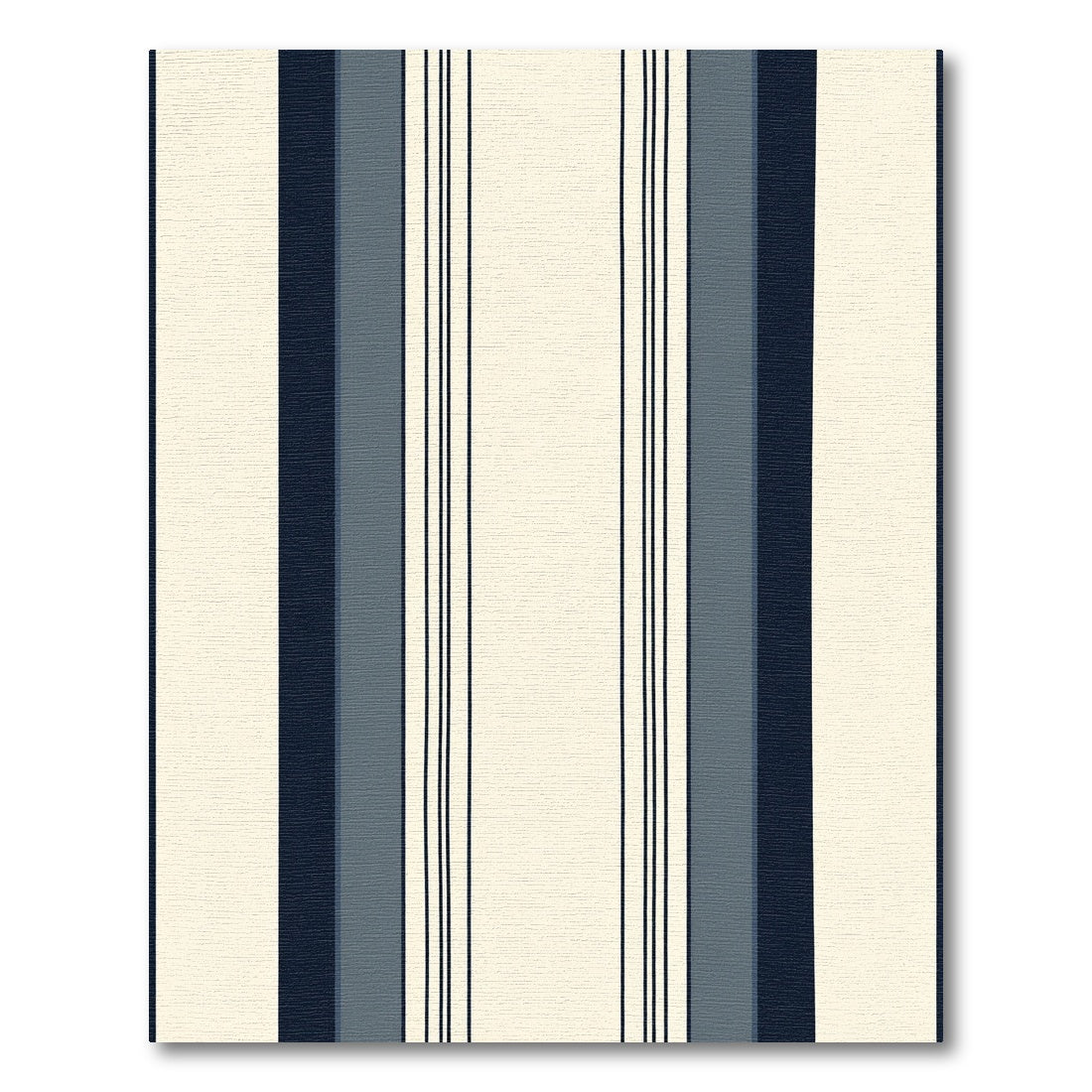 Navy Gray Cream Stripe Collection Rug