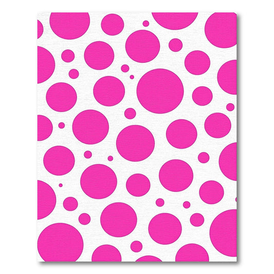 Hot Pink Polka Dot Collage Rug