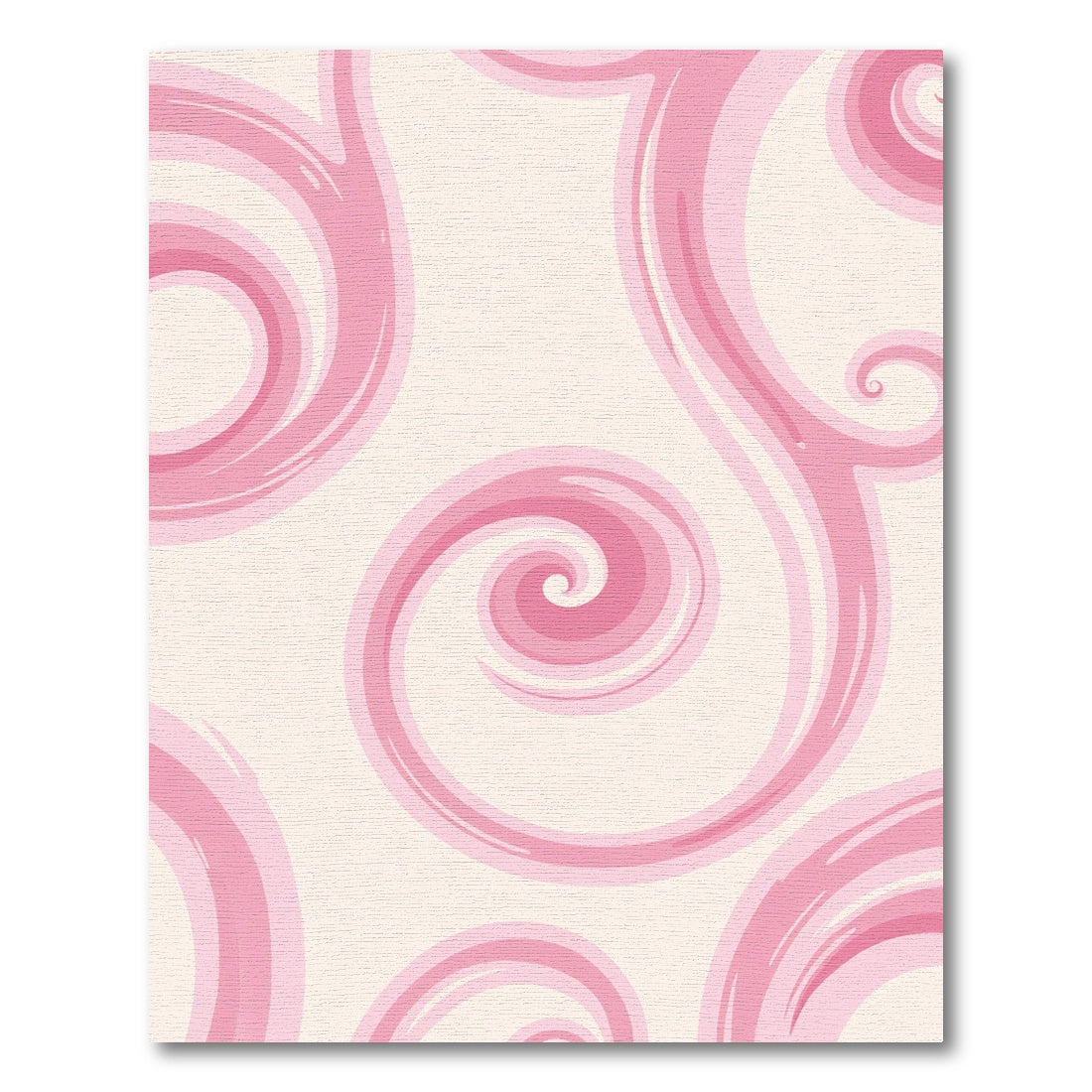 Pretty Pink Swirls on Cream Rug