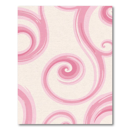 Pretty Pink Swirls on Cream Rug