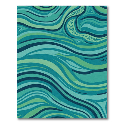 Oceanic Swirls Emerald Teal Flow Rug