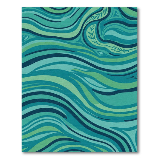 Oceanic Swirls Emerald Teal Flow Rug