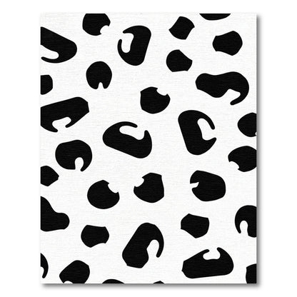 Black White Spots Abstract Rug