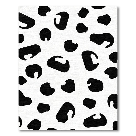 Black White Spots Abstract Rug