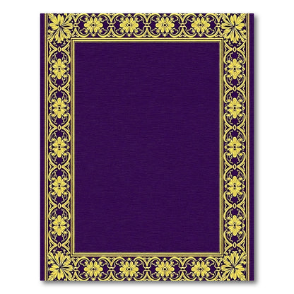 Regal Purple Yellow Floral Border Rug