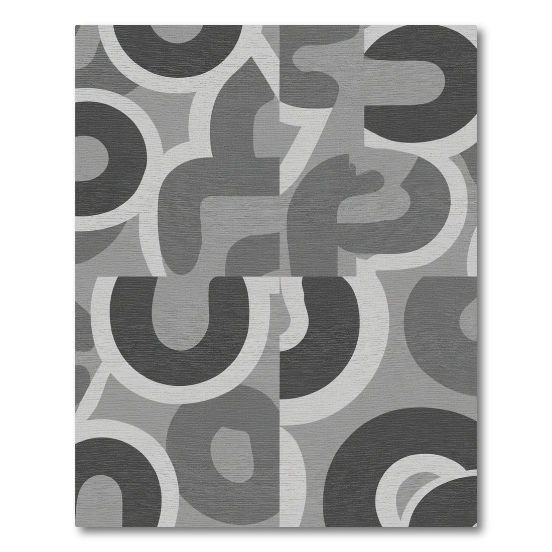 Monochromatic Abstract Geometric Composition Rug