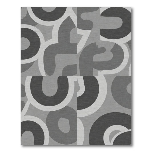 Monochromatic Abstract Geometric Composition Rug