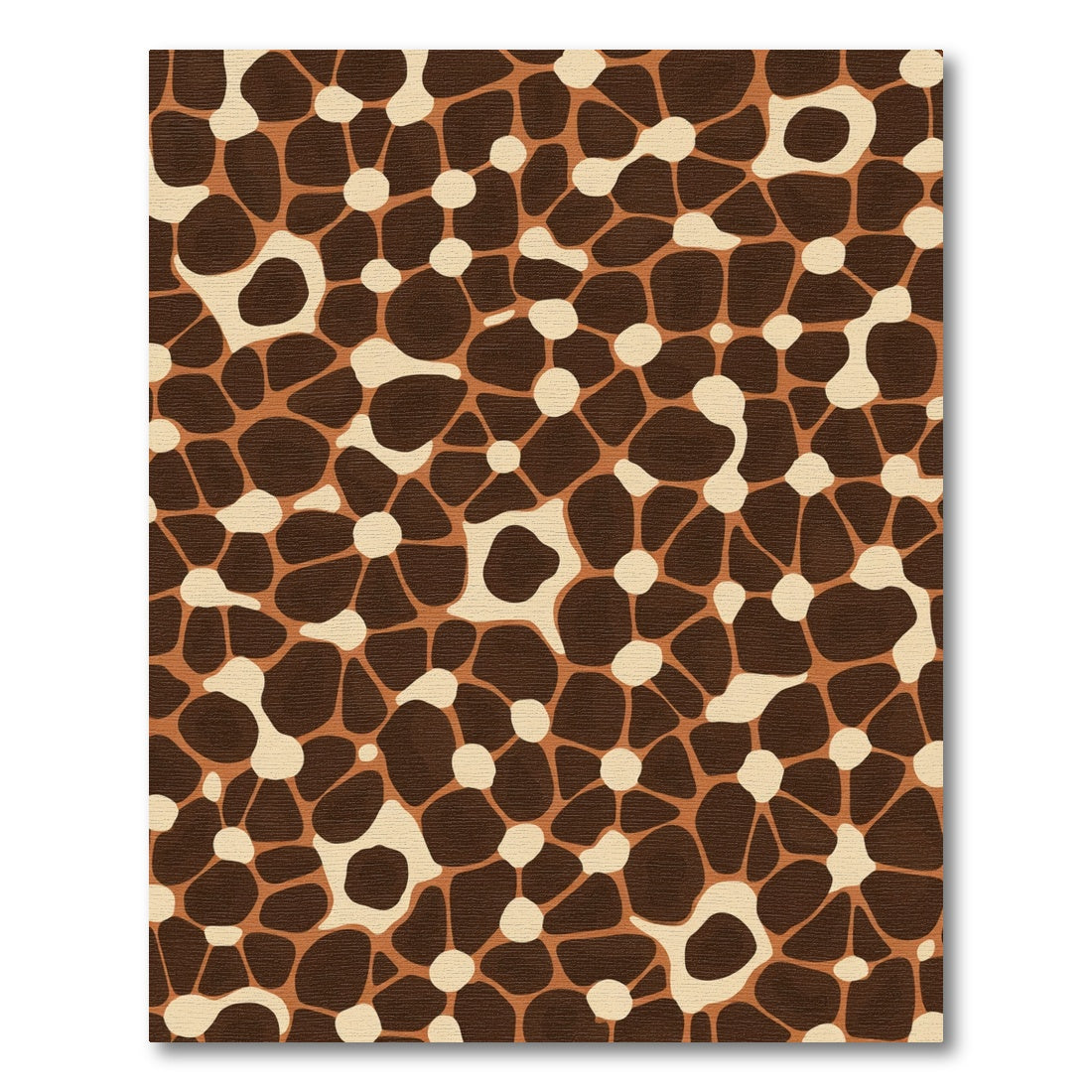 Brown Cream Abstract Organic Shapes Rug