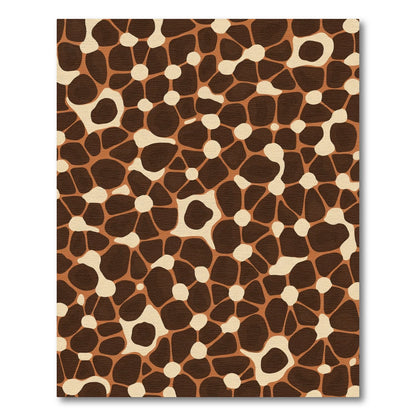 Brown Cream Abstract Organic Shapes Rug