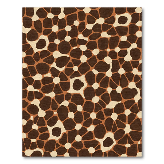 Brown Cream Abstract Organic Shapes Rug