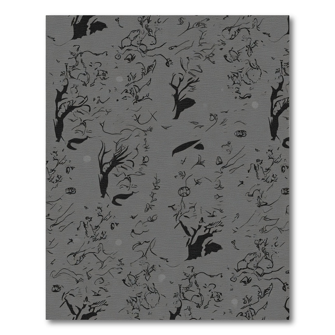 Monochromatic Ink Drawn Trees Collage Rug