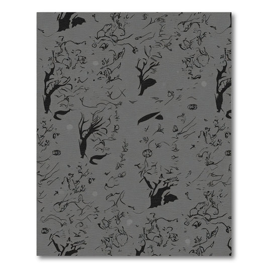 Monochromatic Ink Drawn Trees Collage Rug