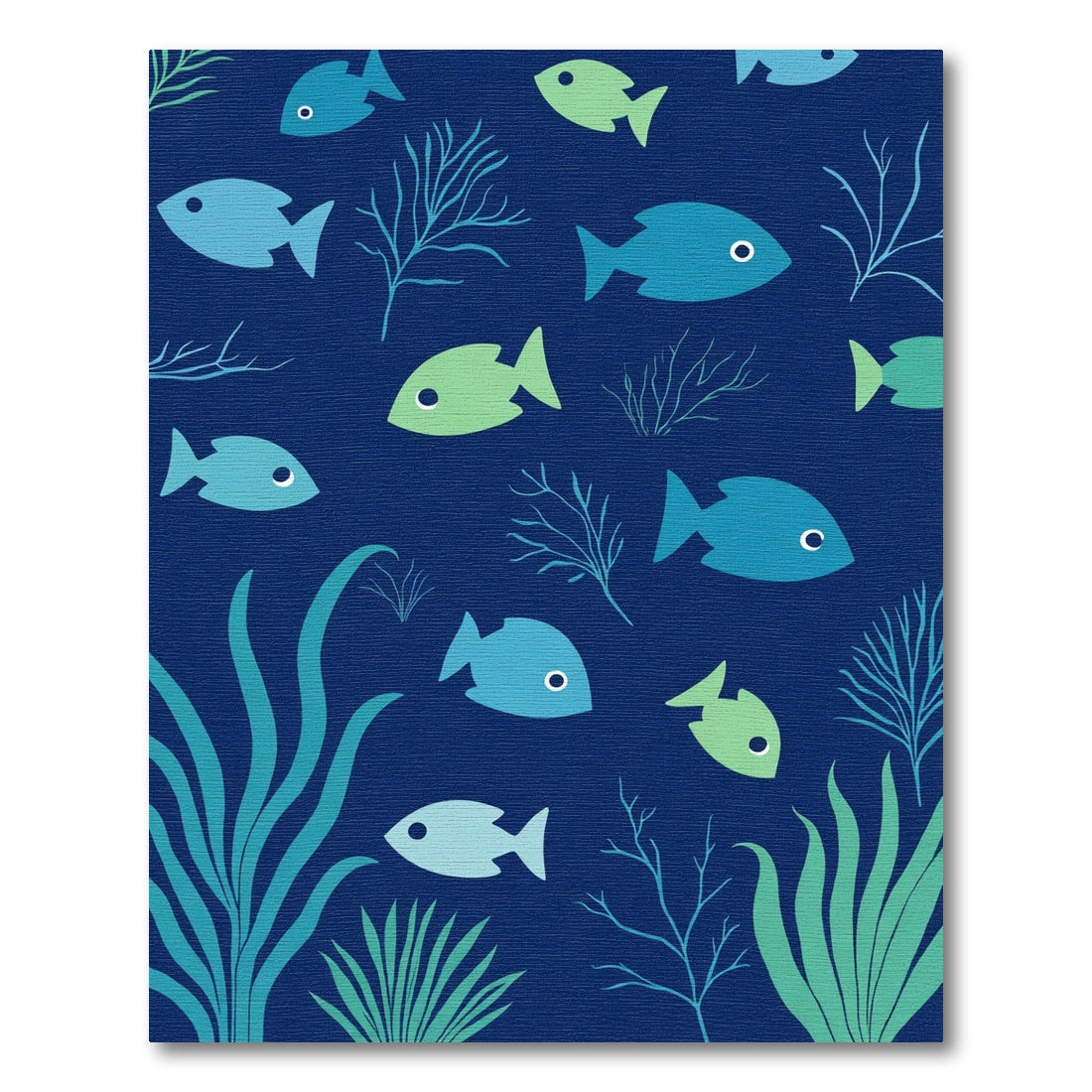 Aqua Blue Fish Coral Reef Rug