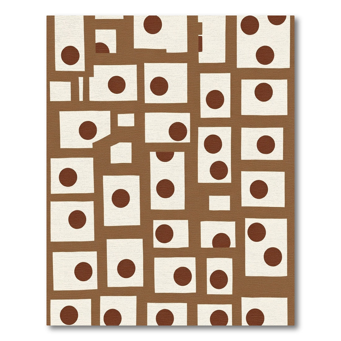 Brown Cream Scattered Dot Composition Rug