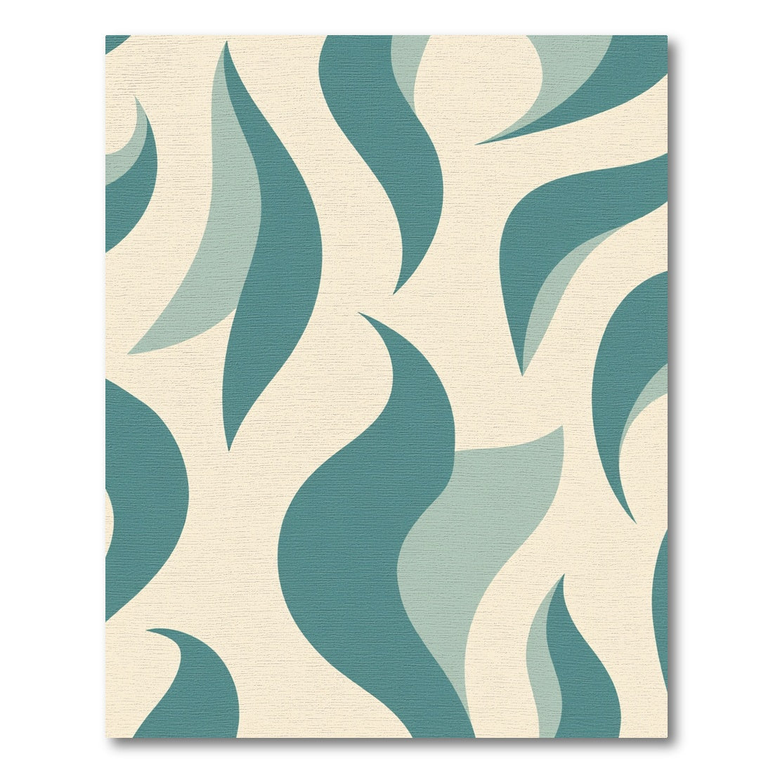 Teal Abstract Wave Organic Rug