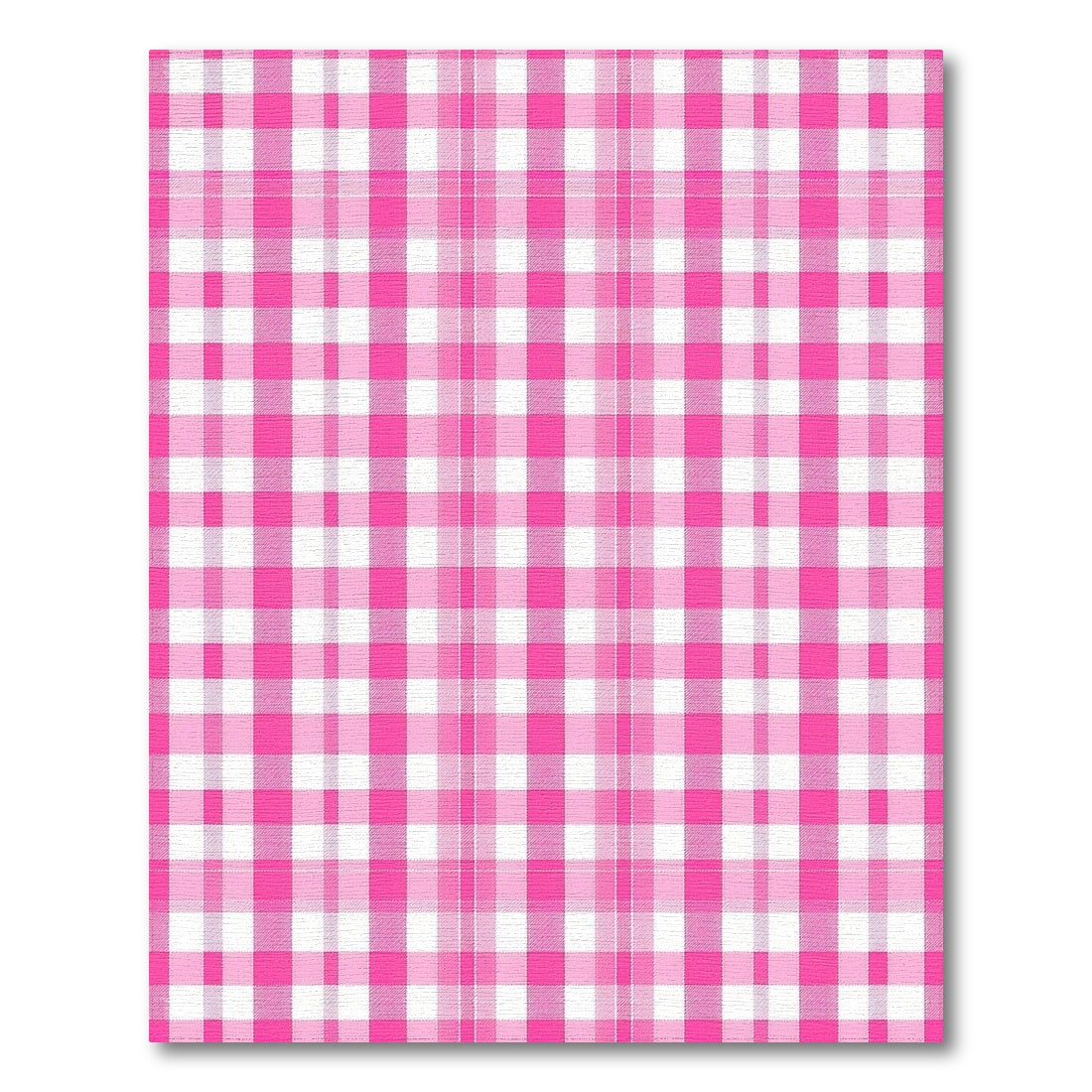Pink Rustic Farmhouse Pink Gingham Check Washable Area Rug
