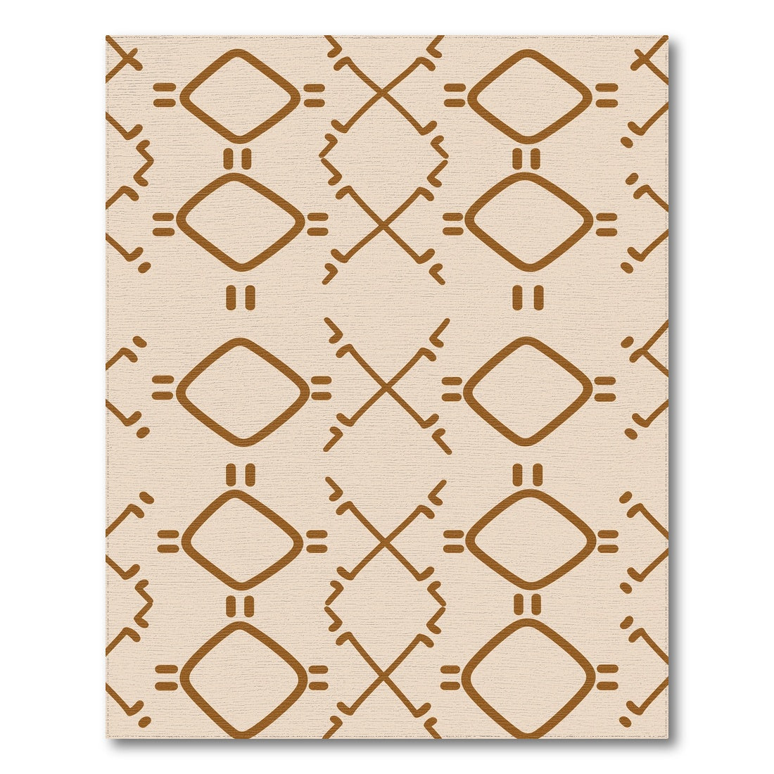 Brown Geometric Tribal Area Rug