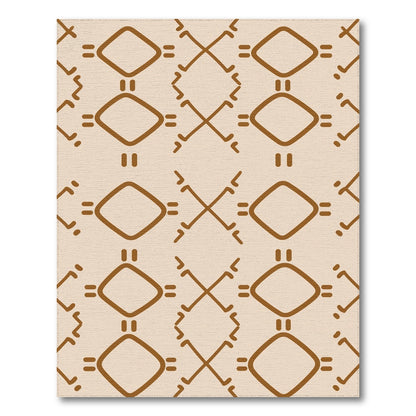 Brown Geometric Tribal Area Rug
