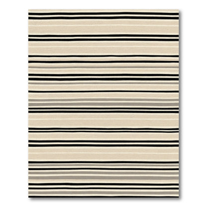 Neutral Earth Tone Striped Rug