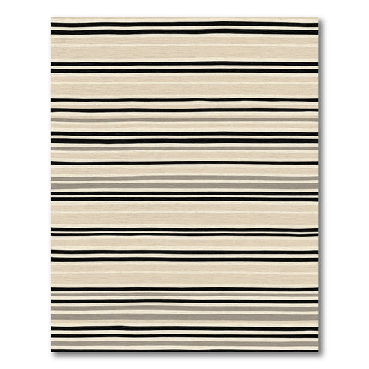Neutral Earth Tone Striped Rug