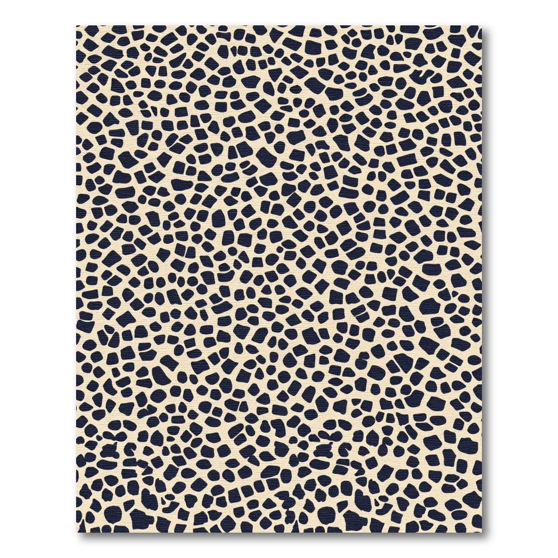 Navy Organic Shape Cream Field Rug