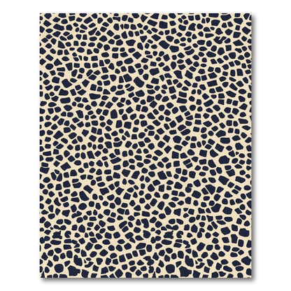 Navy Organic Shape Cream Field Rug