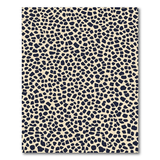 Navy Organic Shape Cream Field Rug