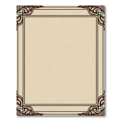 Cream Orange Swirls Border Rug