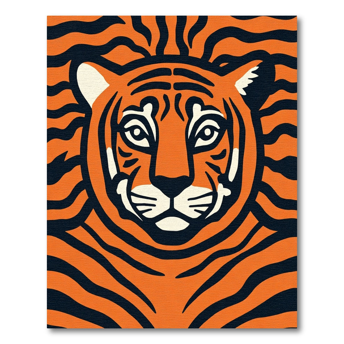 Bold Orange Tiger Face Stripes Rug