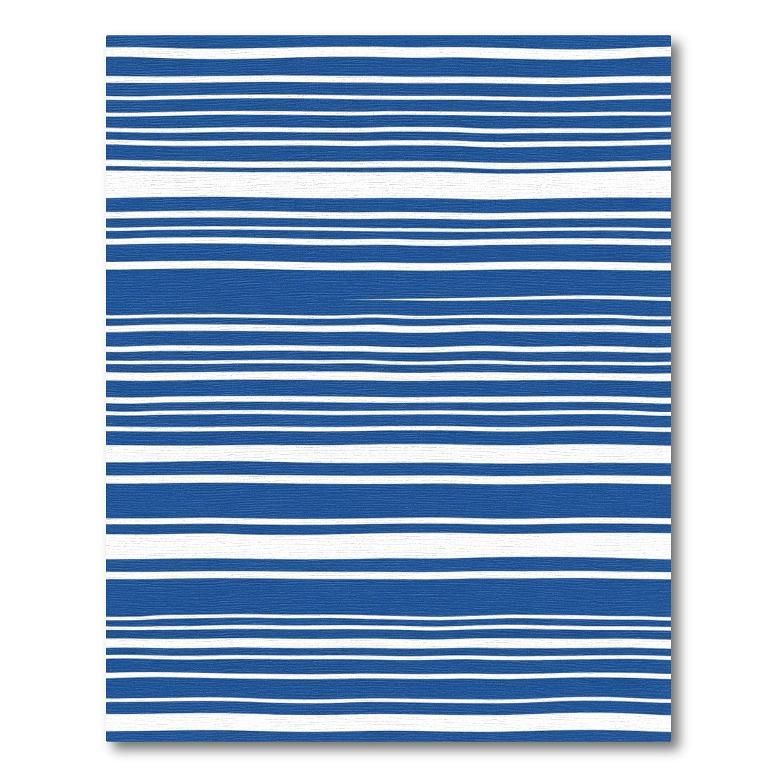 Deep Blue White Hand Drawn Stripes Rug
