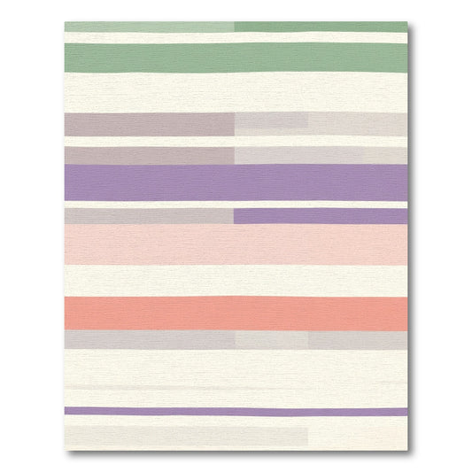 Pastel Striped Rectangular Blocks Rug