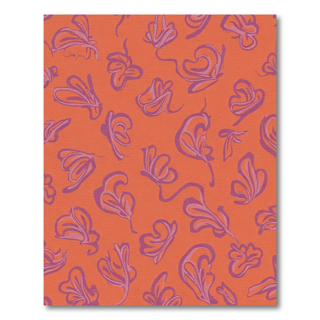 Orange Violet Abstract Floral Swirls Rug