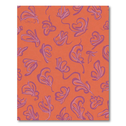 Orange Violet Abstract Floral Swirls Rug