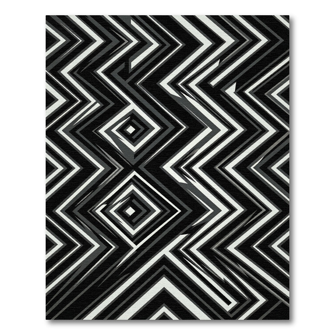 Monochromatic Sharp Geometric Zigzag Square Rug