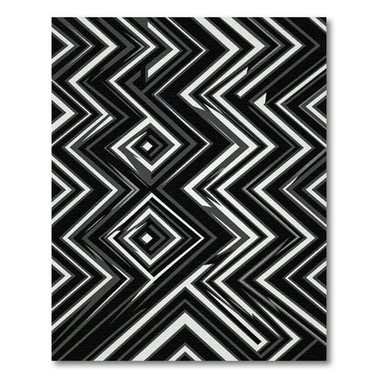 Monochromatic Sharp Geometric Zigzag Square Rug