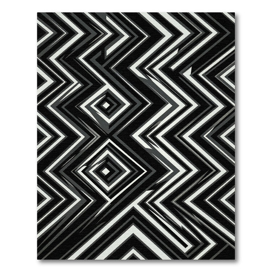 Monochromatic Sharp Geometric Zigzag Square Rug