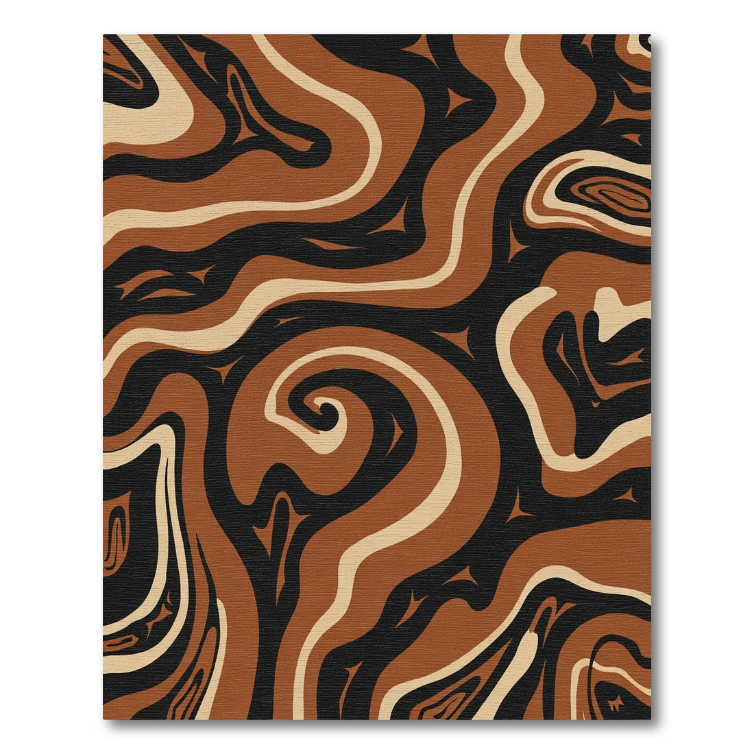 Brown Beige Swirl Contemporary Abstract Rug