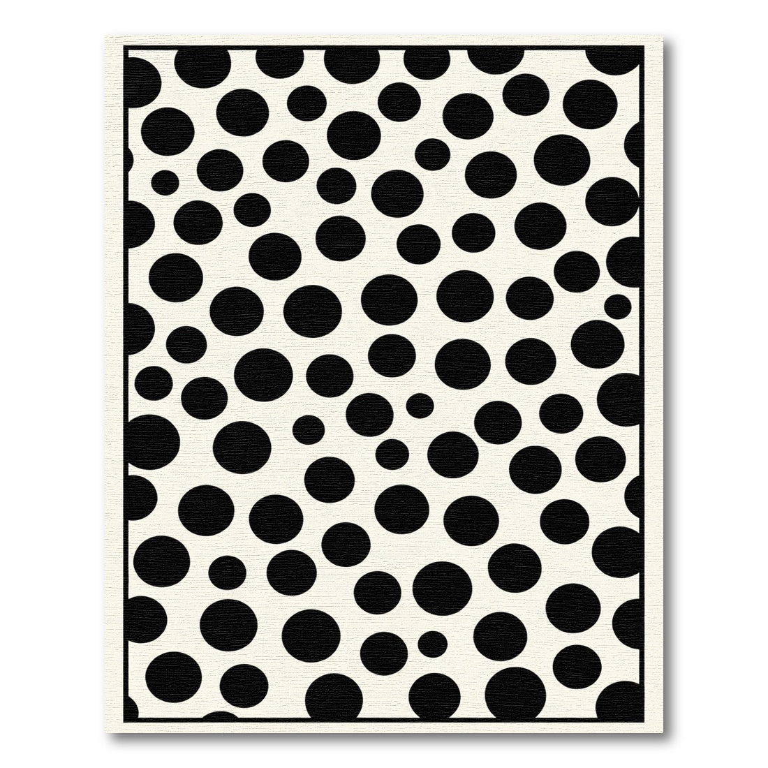 Black Cream Polka Dot Circles Rug