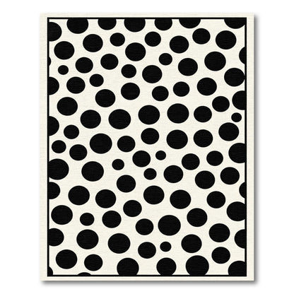 Black Cream Polka Dot Circles Rug