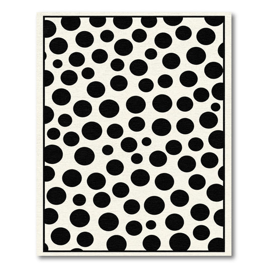 Black Cream Polka Dot Circles Rug